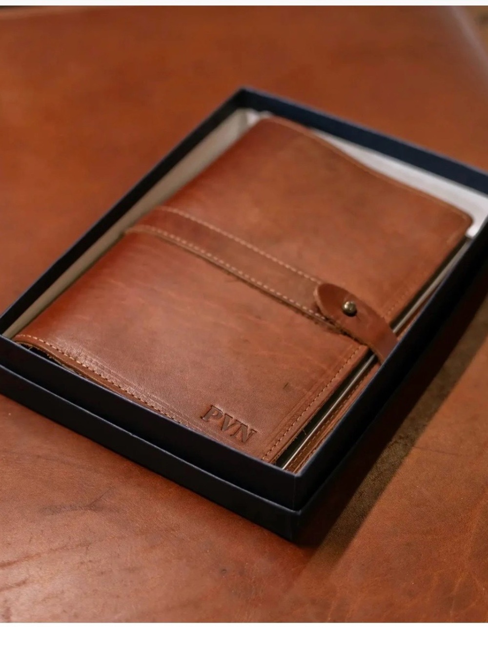 Holtz Leather Co. Brown Journal Cover with Snap Strap